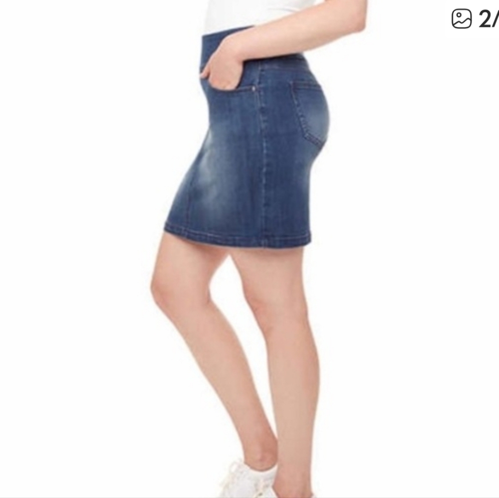Denim Blue Women’s Denim Skort Lg - Picture 6 of 12